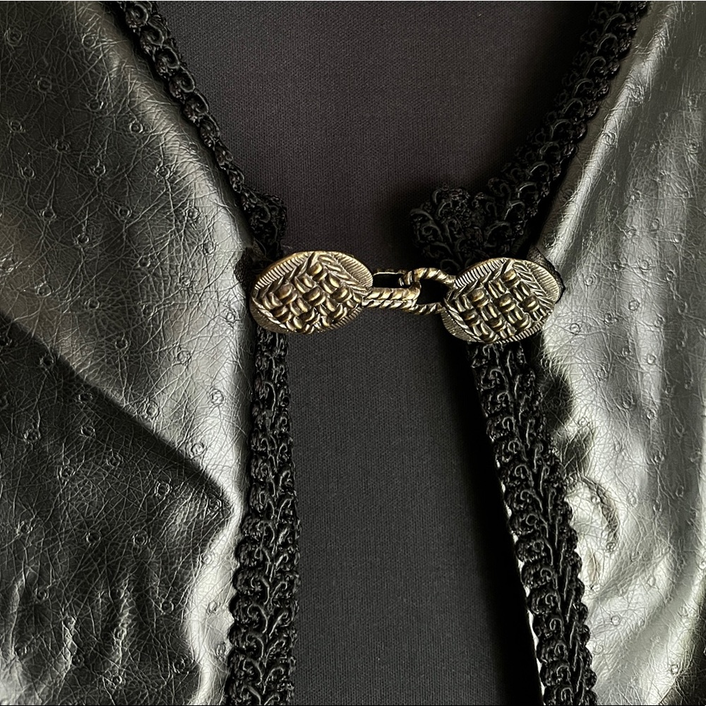 VINTAGE Leather Vest with hook clip